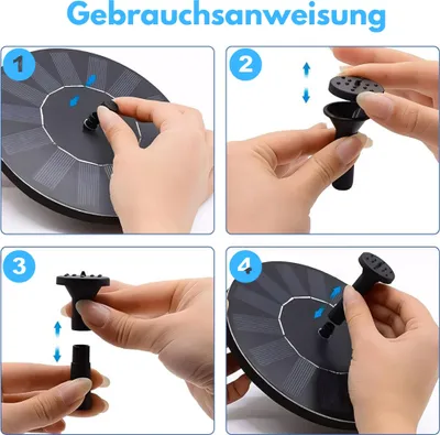 Produktbild von Solar Brunnen Set inkl. Akku - 45 cm flache Schale in sand
