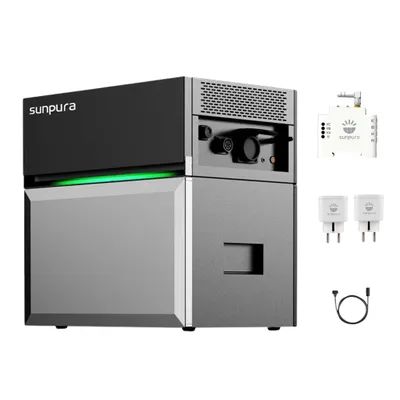 Produktbild von Sunpura S2400 All-in-One 2,4 kWh Speicher für Balkonkraftwerk mit Smarter Zähler und 2x Smart Plug, bis 9,6 kWh erweiterbar (0% MwSt)