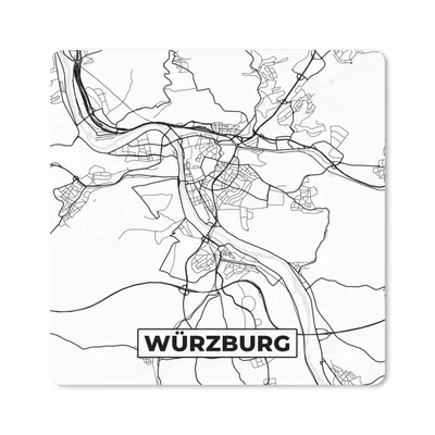 Produktbild von MuchoWow® Mauspad Mousepad Würzburg - Karte - Stadtplan - Wegbeschreibung 30x30 cm - Mousepads - Maus Mat - Pad - Mausunterlage - Gaming