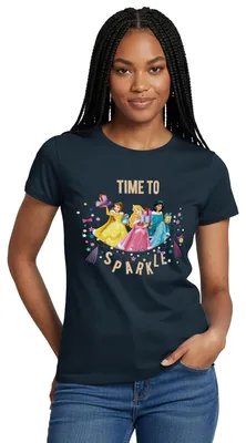 Produktbild von Belle, Aurora & Jasmin Time To Sparkle Frauen T-Shirt, M, Navy