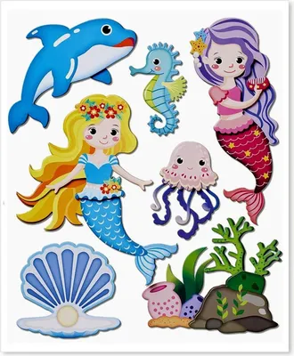 Produktbild von HobbyFun 3D Stickers XXL Mermaid, Mehrfarbig
