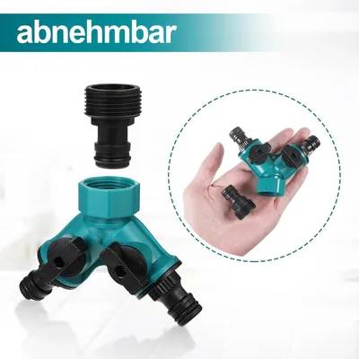 Dailygoods- Schlauchverteiler 2-Wege - Gartenschlauch-Wasserverteiler - Rohrverbindung - Gartengeräte - Schläuche - 1 Stück