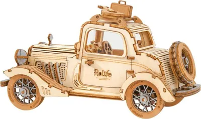 Image de puzzle 3D en bois Modélisme Vintage Oldtimer Car Kit de bricolage 164 pièces - Adultes/Enfants