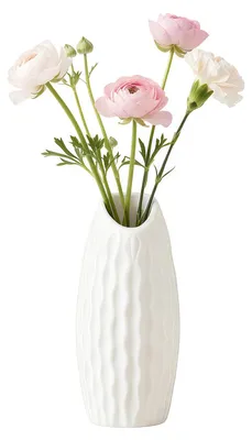 Keramikvase gerippt, 12,5 cm, Weiß, für moderne Dekoration