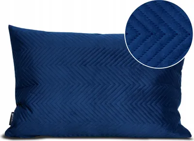 Zdjęcie produktu dla Geronimo | Poduszka dekoracyjna - ciemnoniebieska - 60x40 cm - pikowana poduszka - możliwość prania w pralce - zdejmowana poszewka - antyalergiczna