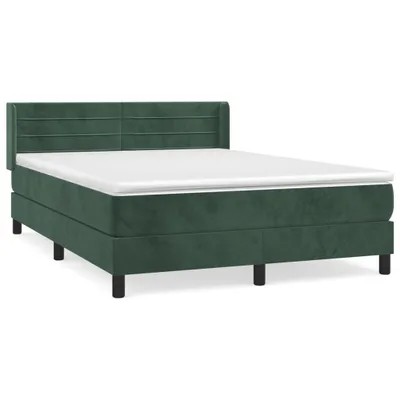 Produktbild von Boxspringbett mit Matratze Dunkelgrün 140x190 cm Samt