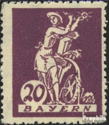 Produktbild von Briefmarken Bayern 1920 Mi 181IV, Strich in der Einfassung unter RN von BAYERN postfrisch Abschiedsserie