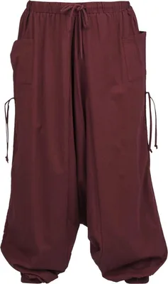 Produktbild von RED by EMP Damen weinrote Stoffhose mit Eingrifftasche und Zugbändern XXL-5XL