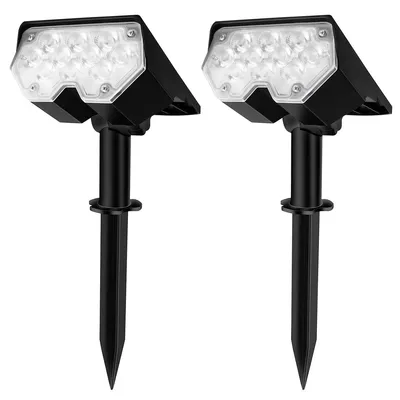Produktbild von Solar-Strahler 20 LED, USB & Solar betrieben, Wandsensor, 2Modi, automatischer Dämmerungsschalter, Outdoor Garten- und Verandaleuchten, 2er Set