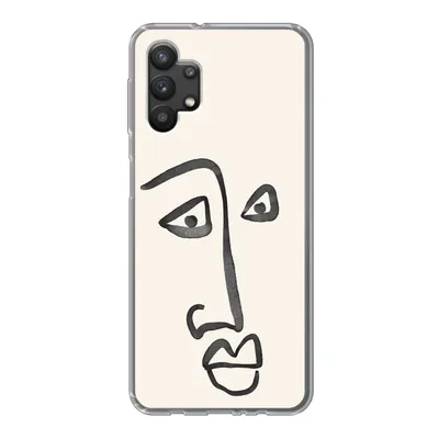 Produktbild von MuchoWow® Handyhülle Schutzhülle Hülle für Samsung Galaxy A32 5G Gesicht - Augen - Strichzeichnung Silikon Softcase Handy Hülle - Softcase