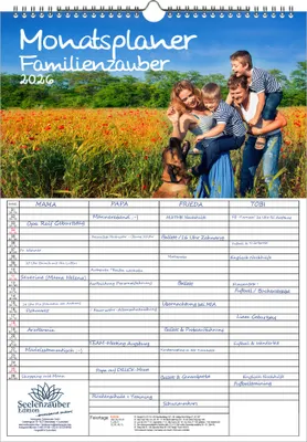 Produktbild von Familienzauber Planer Familienplaner 4 Spaltenplaner DIN A3 Kalender für 2026 Familie - Seelenzauber