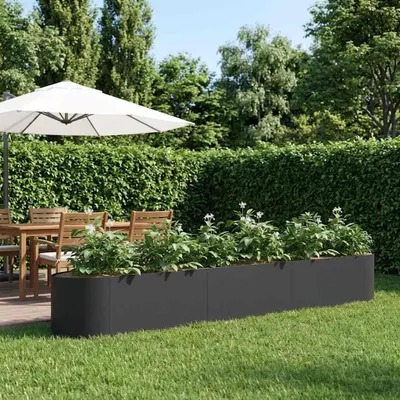 Obrázok produktu pre Maison Exclusive – Vyvýšený záhradný box, čierna farba, 300 x 40 x 40 cm, oceľ