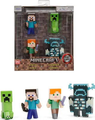 Produktbild von Jada Minecraft 4er-Pack Metallfiguren 6,5cm