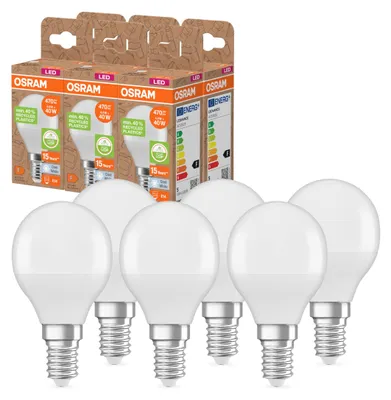 Imagen del producto de 6 x Osram LED Tropfen 4,9W = 40W E14 matt 470lm 840 neutralweiß 4000K