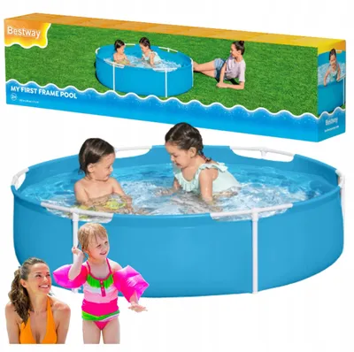 Produktbild von Bestway 56283 Kinder-Stahlrahmenpool 152x38 cm Einfacher Aufbau