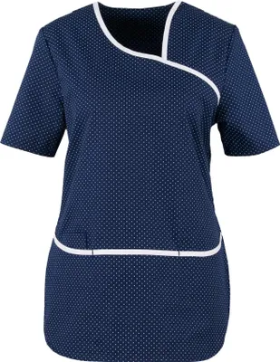 Produktbild von beb MEDIZIN/PFLEGE Damen KASACK Kurzarm V-Neck Marine gepunktet XL