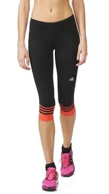 Produktbild von adidas Damen Laufhose Response 3/4 Tight Women Gr.XS, schwarz-rot (AI8291)