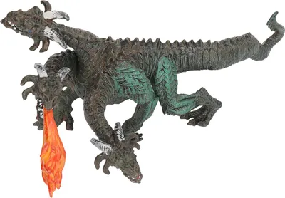 Produktbild von Simuliertes Dinosauriermodell mit 3 Köpfen, feuersprühend, lebensechte Jurassic-Tiersammlung, Lernspielzeug