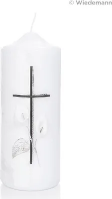 Produktbild von Trauerkerze Ornament verziert 200 x 80 mm, Gedenkkerze