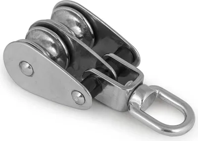 Produktbild von Doppelblock 25 mm aus rostfreiem Edelstahl mit 2x Umlenkrolle