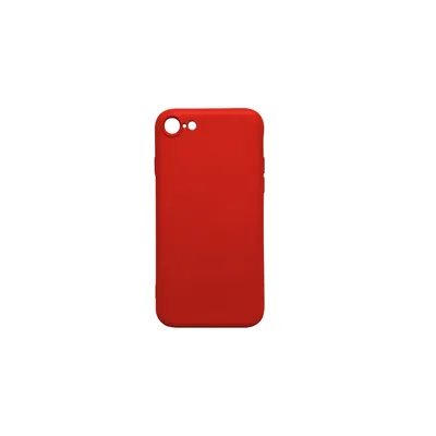 A red smartphone case is shown against a white background.