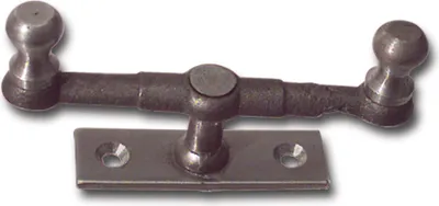Produktbild von Doppelreiber mit Eisenknopf auf eckiger, gerader Platte, 25 mm, Stahl blank | Fensterverschluss