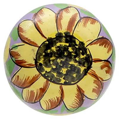 Image de Clayre & Eef Bouton de porte Ø 4 cm Violet Bois Fleur