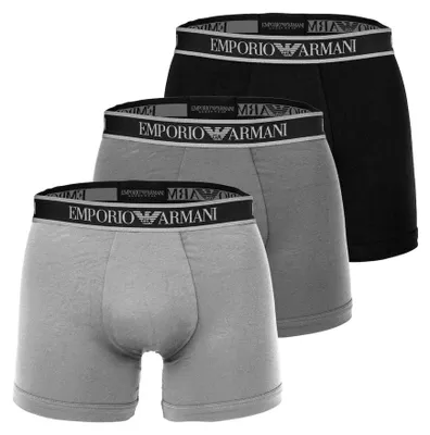 Productafbeelding van EMPORIO ARMANI heren boxershorts, zwart/staalgrijs/grijs, maat S