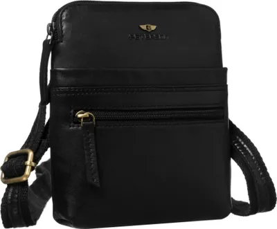Obrázok produktu pre Peterson pánska kožená crossbody taška čierna 19x17 cm