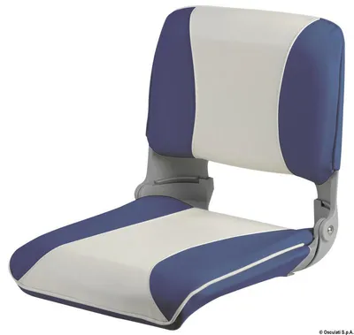 Produktbild von Sitz mit klappbarer Rückenlehne und herausziehbarem Polster weiß/blau - Osculati 48.402.03