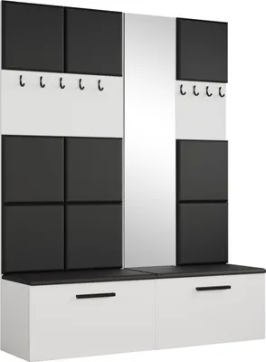 Produktbild von Masseno Garderobe-Set MODULO 161,2/204/40 cm Modern Garderobenschrank Weiß