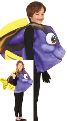 Produktbild von Meerestiere Kostüm Fisch Abenteuer Blau Gelb Film Karneval Fest Spaß Fantasie Kinder Meer Fantasiekostüm Kunst Aufführung Kostümidee, Größe: 110/116 Farbe: Blau
