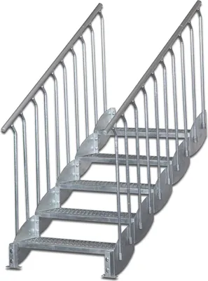 Produktbild von Wangentreppe | Höhe: 110-120 cm, Stufenbreite: 100 cm | Beidseitiges Geländer