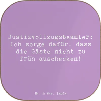 Produktbild von Mr. & Mrs. Panda Untersetzer für Gläser Spruch Justizvollzugsbeamter Spaß - Lavendeltraum - Geschenk, gläseruntersetzer, Gefängniswärter, Berufsalltag, Glas, Überwachung