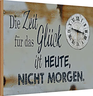 Produktbild von Holzschild Spruch 30x20cm Zeit für das Glück heute nicht