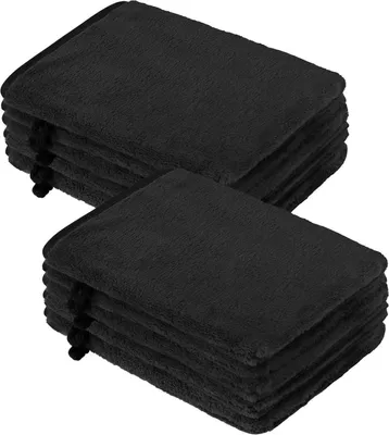 Zdjęcie produktu dla 10 sztuk rękawic do mycia z mikrofibry, wymiar 15,2 x 20,3 cm, kolor czarny