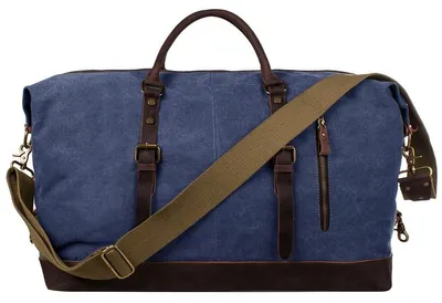 Produktbild von Vintage Canvas Reisetasche 52-55L mit Lederakzenten