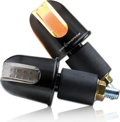 Produktbild von Universal Motorrad Lenkerenden - LED Blinker Rondo schwarz 7/8" + 1" und Alu-Lenker E-
