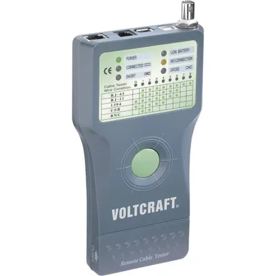 Obrázek produktu pro Voltcraft® CT-5 Kabel-Prüfgerät, Kabeltester Geeignet für RJ-45, BNC, RJ-11, IEE 1394, USB (CT-5)