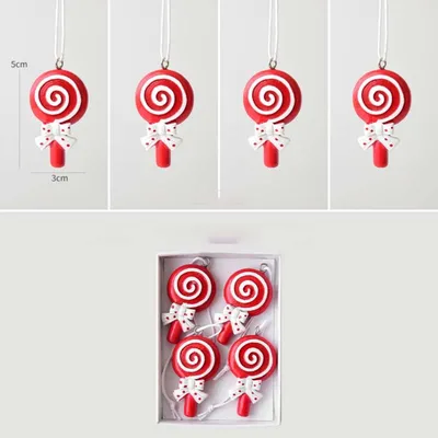 Produktbild von INF 4er Set Weihnachtsbaumschmuck - Harz Süßigkeiten Dekorationen