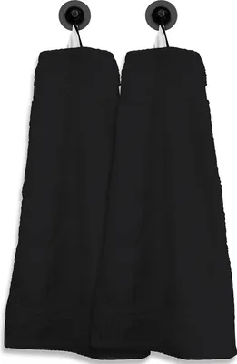 Produktbild von 2 Gästetücher Gästehandtücher schwarz 30x50 cm Set Baumwolle Handtücher Frottee