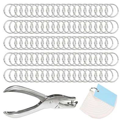 Imagen del producto de Anillos de 30 mm, 100 unidades, color plateado, con perforadora, para scrapbooking