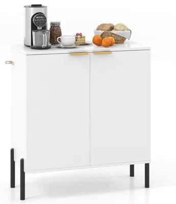 Sideboard 2-türig, Metallbeine, 70x37x78 cm, Weiß