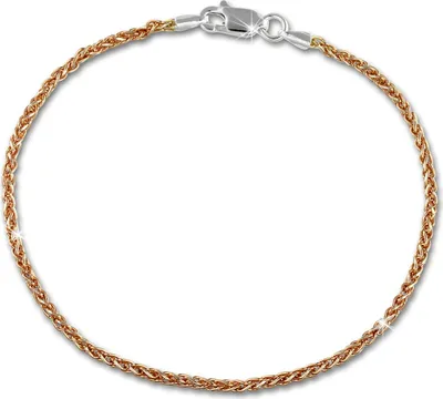 Produktbild von SilberDream Damen-Armband Zopfkette 925 Silber poliert 19cm rose SDA2069E