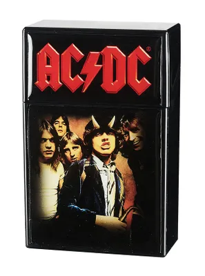 Produktbild von ZIGARETTENDOSE AC/DC für 20 Zigaretten mit Sprungdeckel aus Kunststoff Hochglanz Zigarettenbox Zigarettenetui Etui Box Case 29 (Rot)
