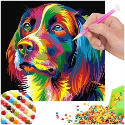 Produktbild von Artelo Diamond Painting 5D Hund DIY Set Kreativ