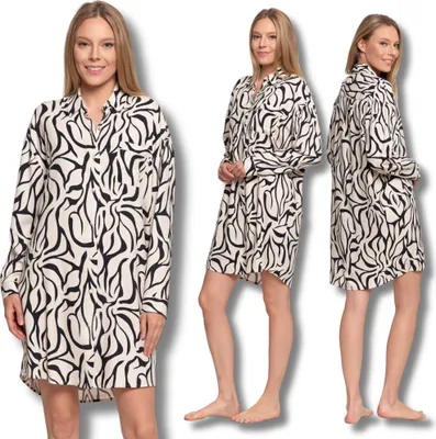 Produktbild von Nachthemd Elegant Langarm Viskose Damen Schlafanzug Moraj M