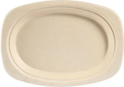 Produktbild von Duni Einwegteller Bagasse oval Ø 23 cm - 60 St. Pappteller Partygeschirr