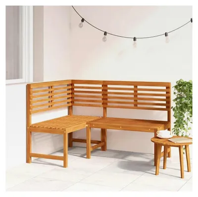 Produktbild von Garten Eckbank aus Akazienholz, 140 cm, Sitzbank für Garten und Balkon
