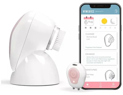 Produktbild von Rosa/weiße gesichtsreinigungsbürste Homedics FAC700
